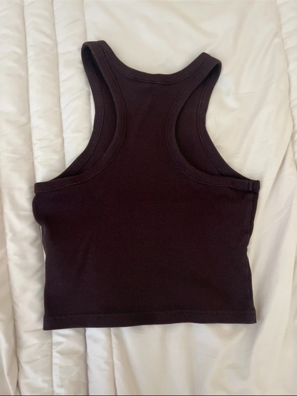 H&M Dark Brown Ribbed Racerback Crop Tank - Picture 4 of 4